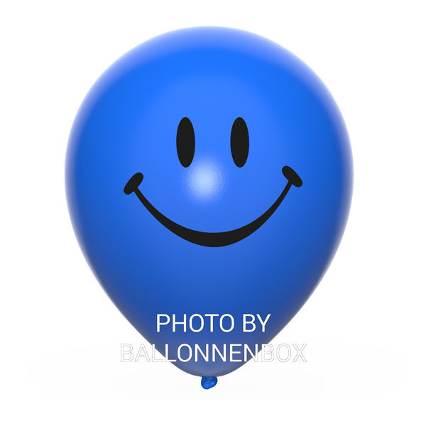 donkerblauwe smiley ballonnen