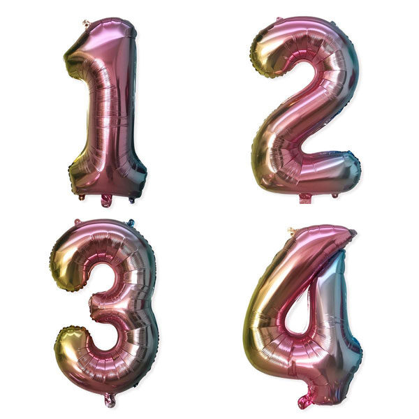 Cijfer ballonnen in ombre kleur