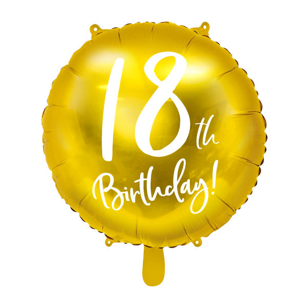 folieballon 18th birthday goud