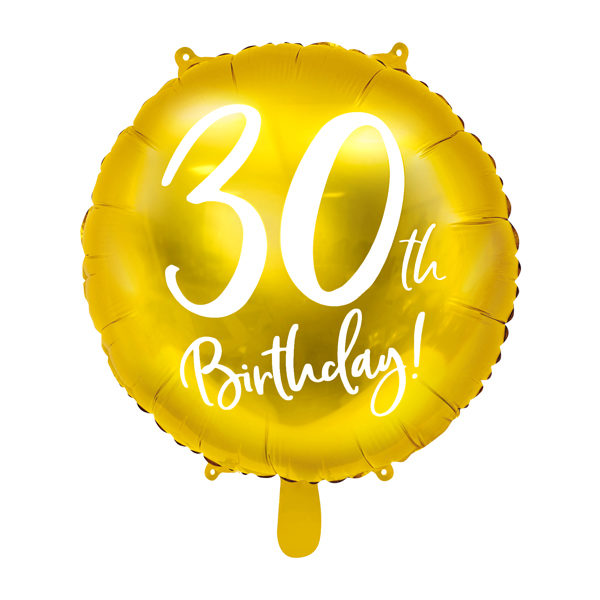 folieballon 30th birthday goud