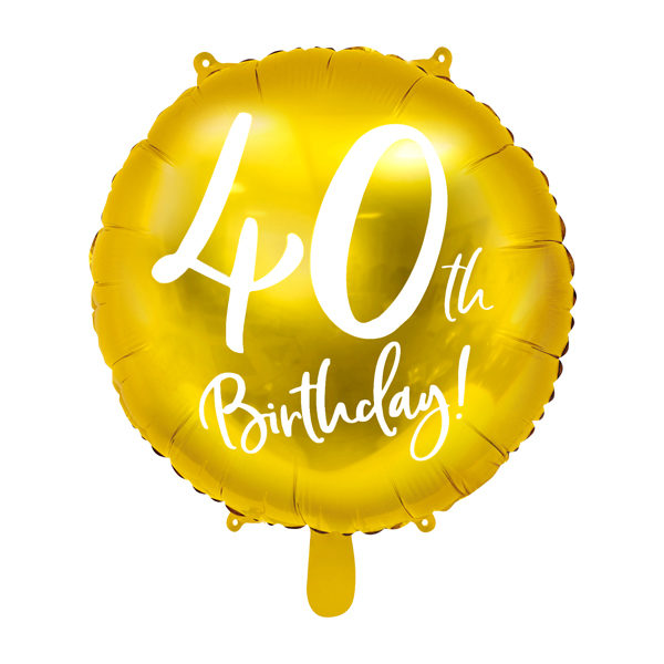 folieballon 40th birthday goud