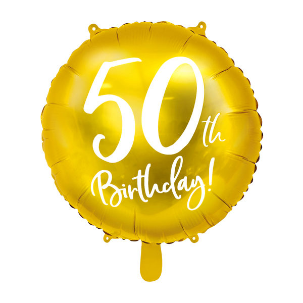 folieballon 50th birthday goud