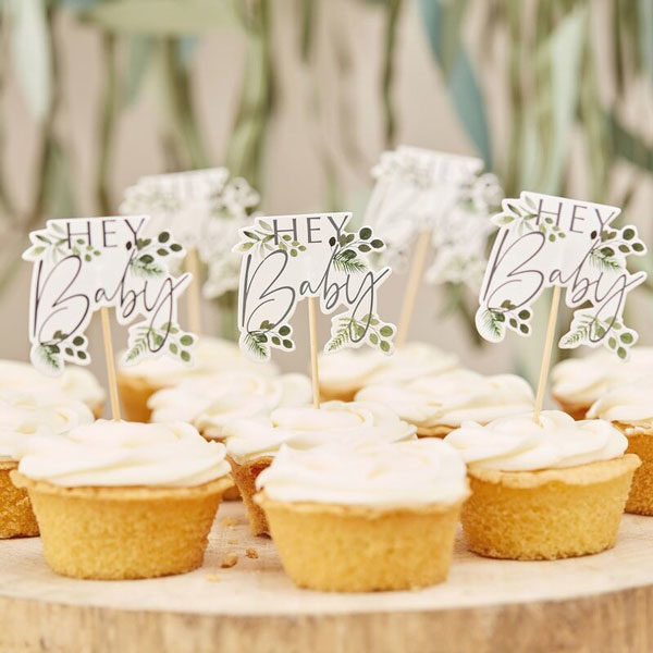 cupcake toppers botanical babyshower