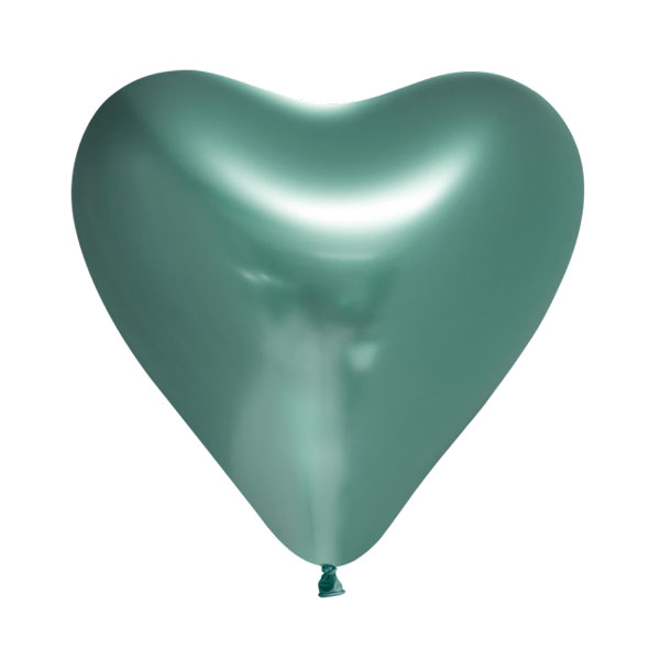 chrome groene hartjes ballonnen