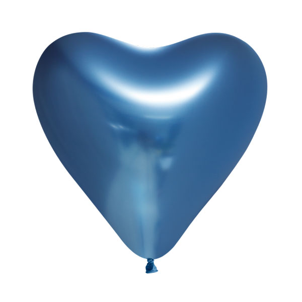 chrome blauwe hartjes ballonnen