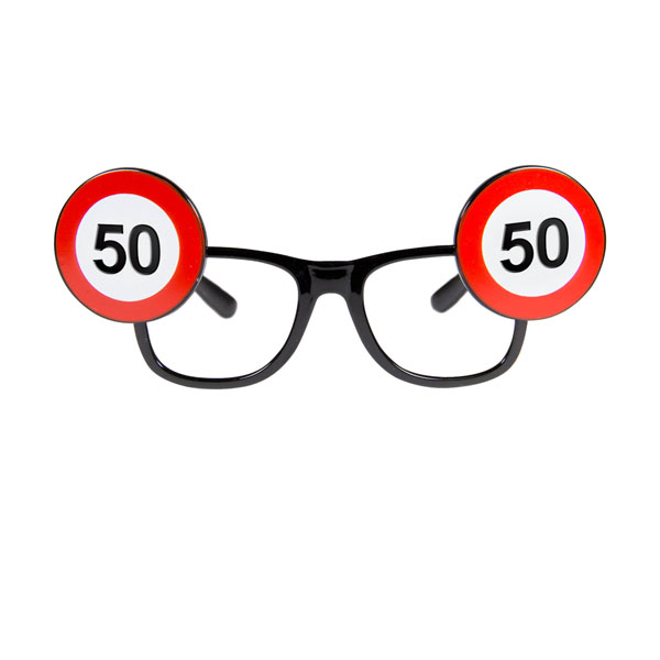 bril 50 jaar verkeersbord