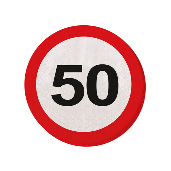 servetten 50 jaar verkeersbord